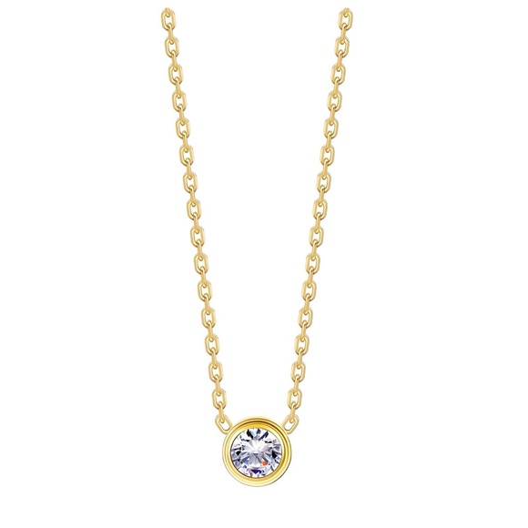 Jewelry - Elegant Gold Necklace with Crystal Pendant